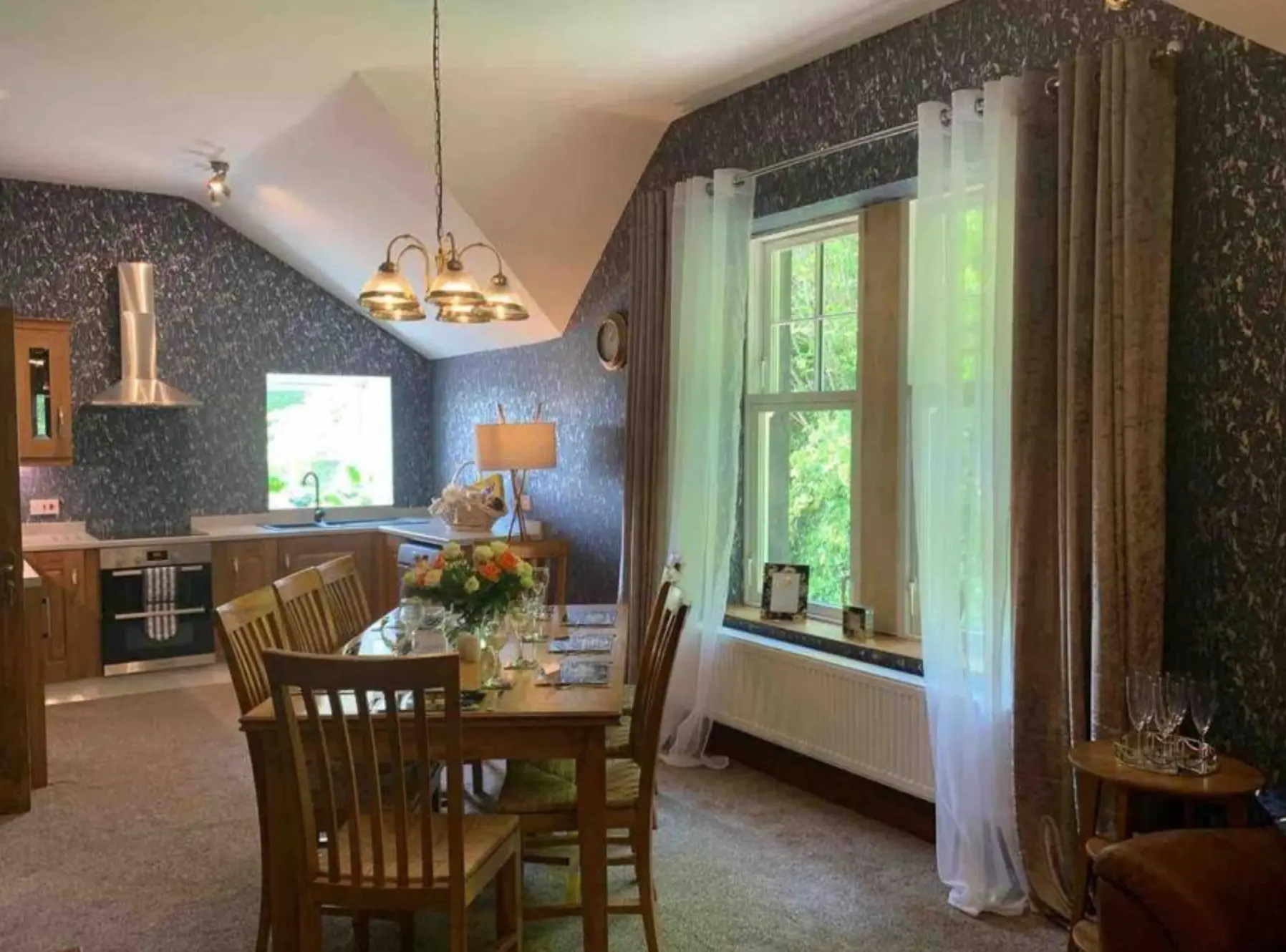 The spacious kitchen and dining room at Chandlers Apartment
