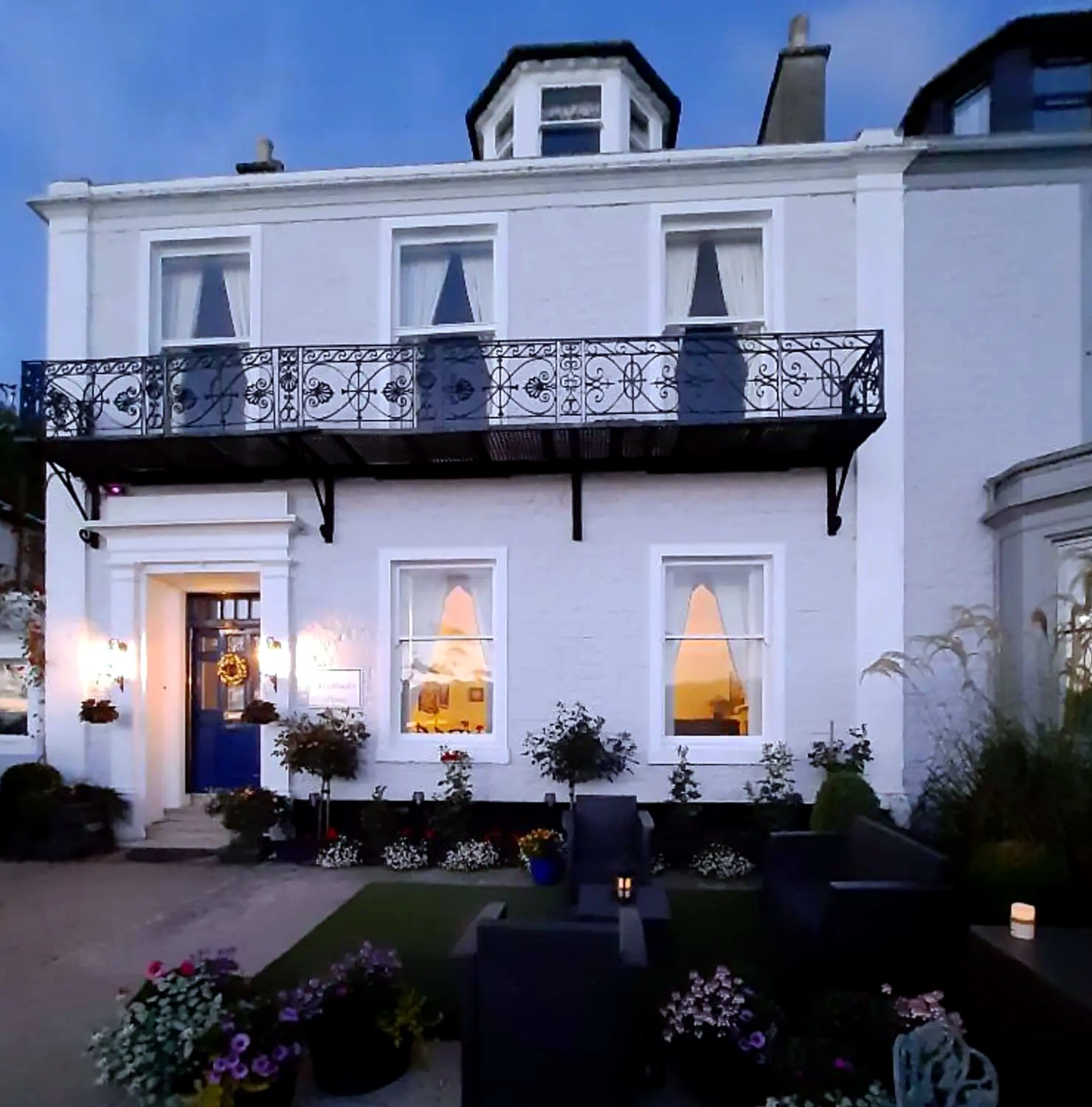 Highlander House B&B at dusk, Rothesay